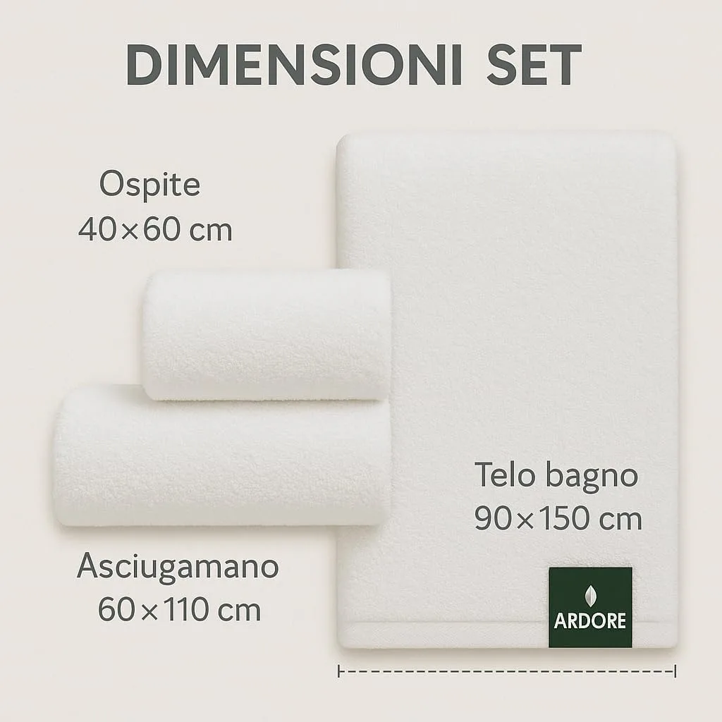 Tris Asciugamani Bagno con Ricamo iniziali